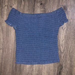 Denim blue off the shoulder top